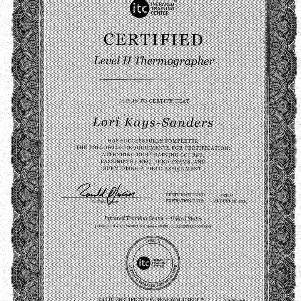 CERTIFIED-Level-II-Thermographer-Lori-Sanders 5